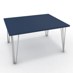 Dohányzóasztal - Linga króm lábbal - Tiroli kék, méret: 75x60