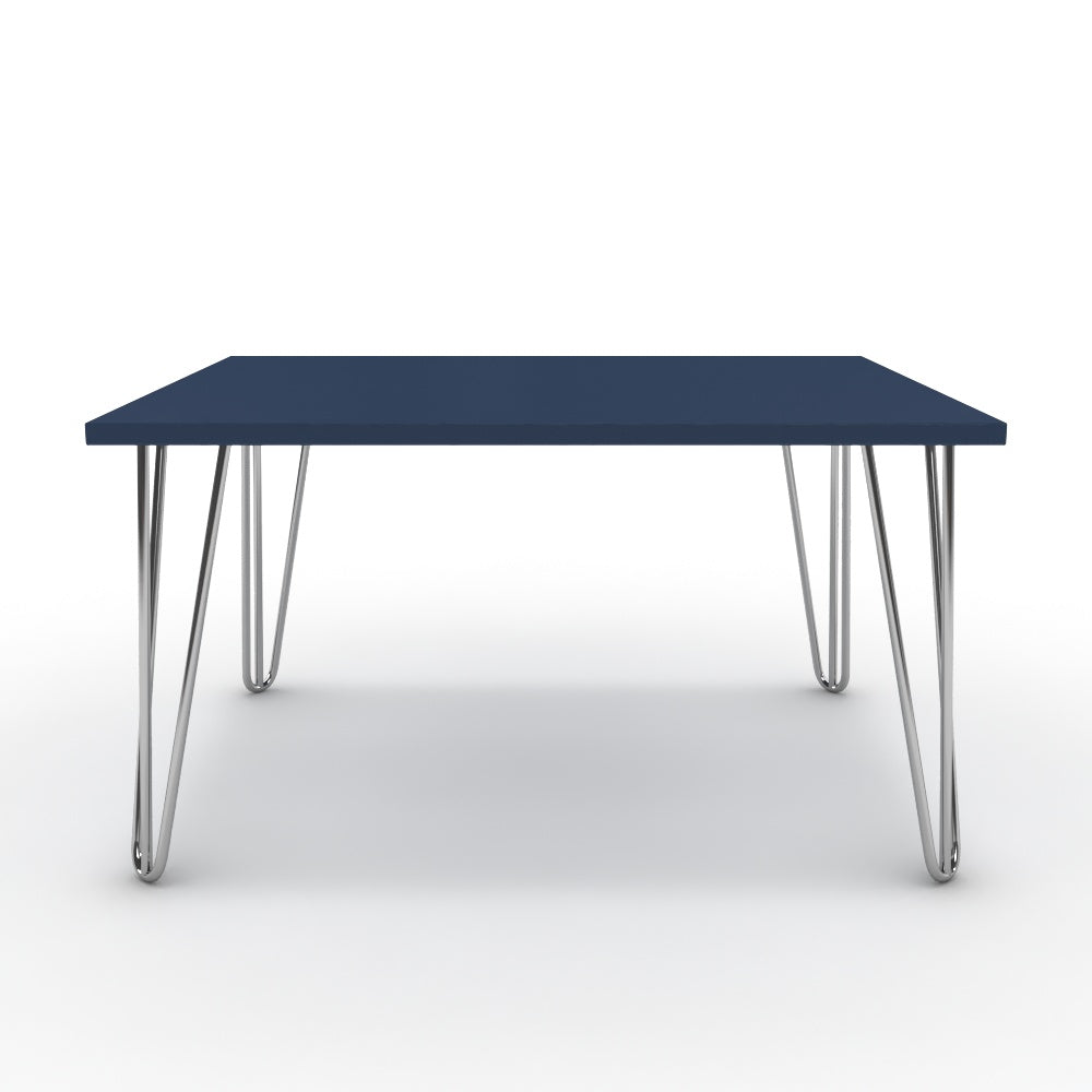 Dohányzóasztal - Linga króm lábbal - Tiroli kék, méret: 75x60