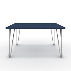 Dohányzóasztal - Linga króm lábbal - Tiroli kék, méret: 75x60