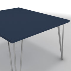 Dohányzóasztal - Linga króm lábbal - Tiroli kék, méret: 75x60