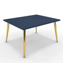 Dohányzóasztal - Manu arany lábbal - Tiroli kék, méret: 75x60