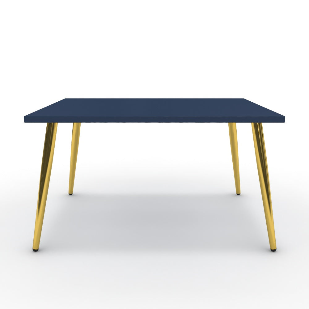 Dohányzóasztal - Manu arany lábbal - Tiroli kék, méret: 75x60