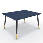 Dohányzóasztal - Manu fekete és arany lábbal - Tiroli kék, méret: 75x60