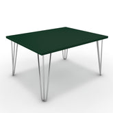 Dohányzóasztal - Linga króm lábbal - Forest zöld, méret: 75x60