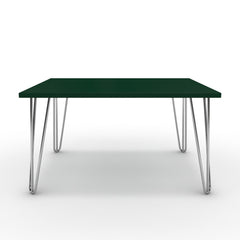 Dohányzóasztal - Linga króm lábbal - Forest zöld, méret: 75x60