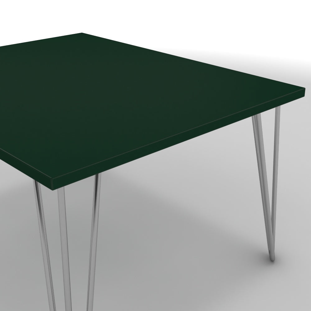 Dohányzóasztal - Linga króm lábbal - Forest zöld, méret: 75x60