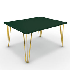 Dohányzóasztal - Linga arany lábbal - Forest zöld, méret: 75x60