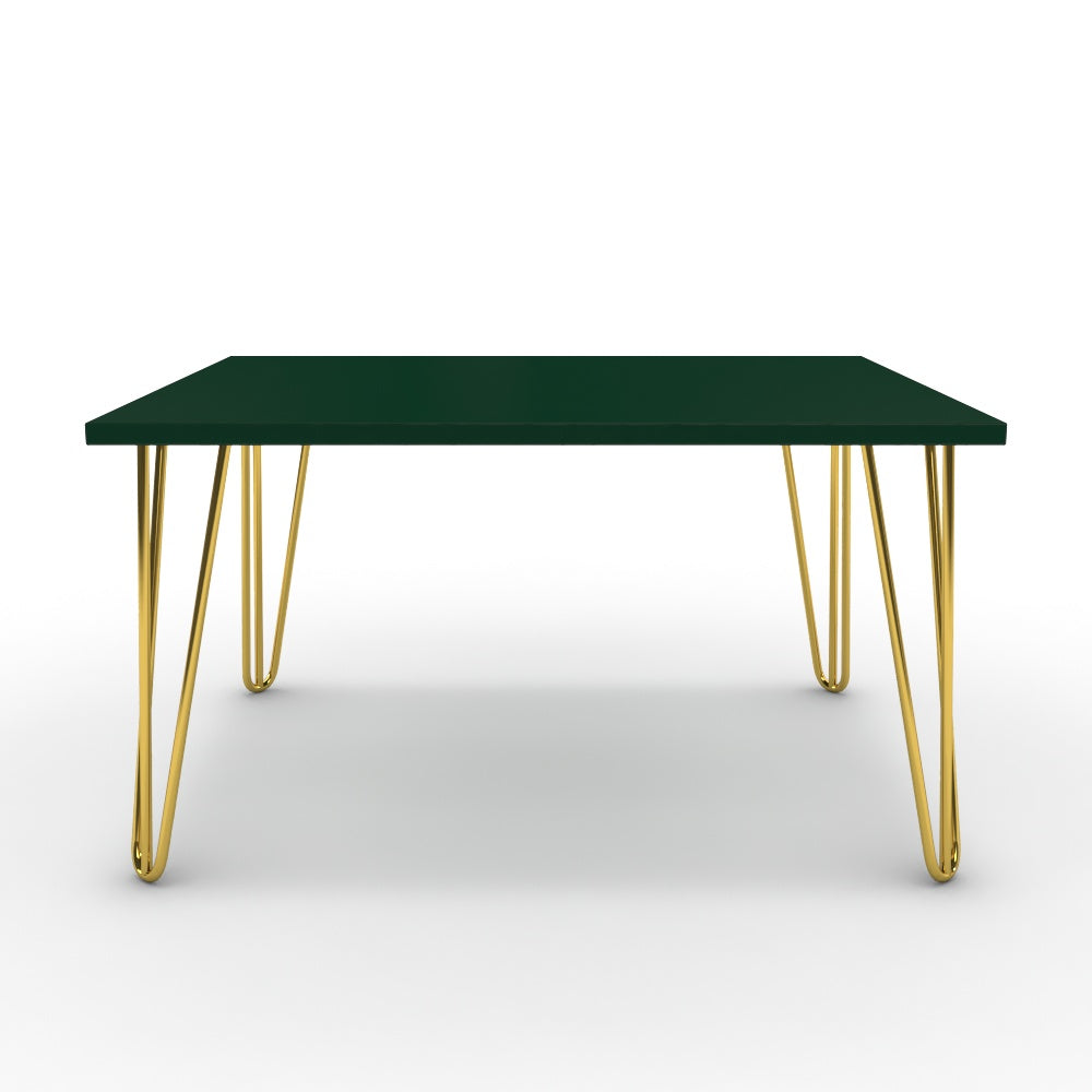 Dohányzóasztal - Linga arany lábbal - Forest zöld, méret: 75x60