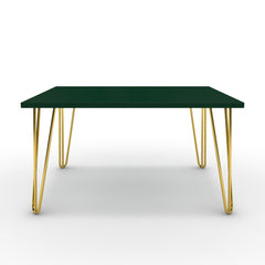 Dohányzóasztal - Linga arany lábbal - Forest zöld, méret: 75x60