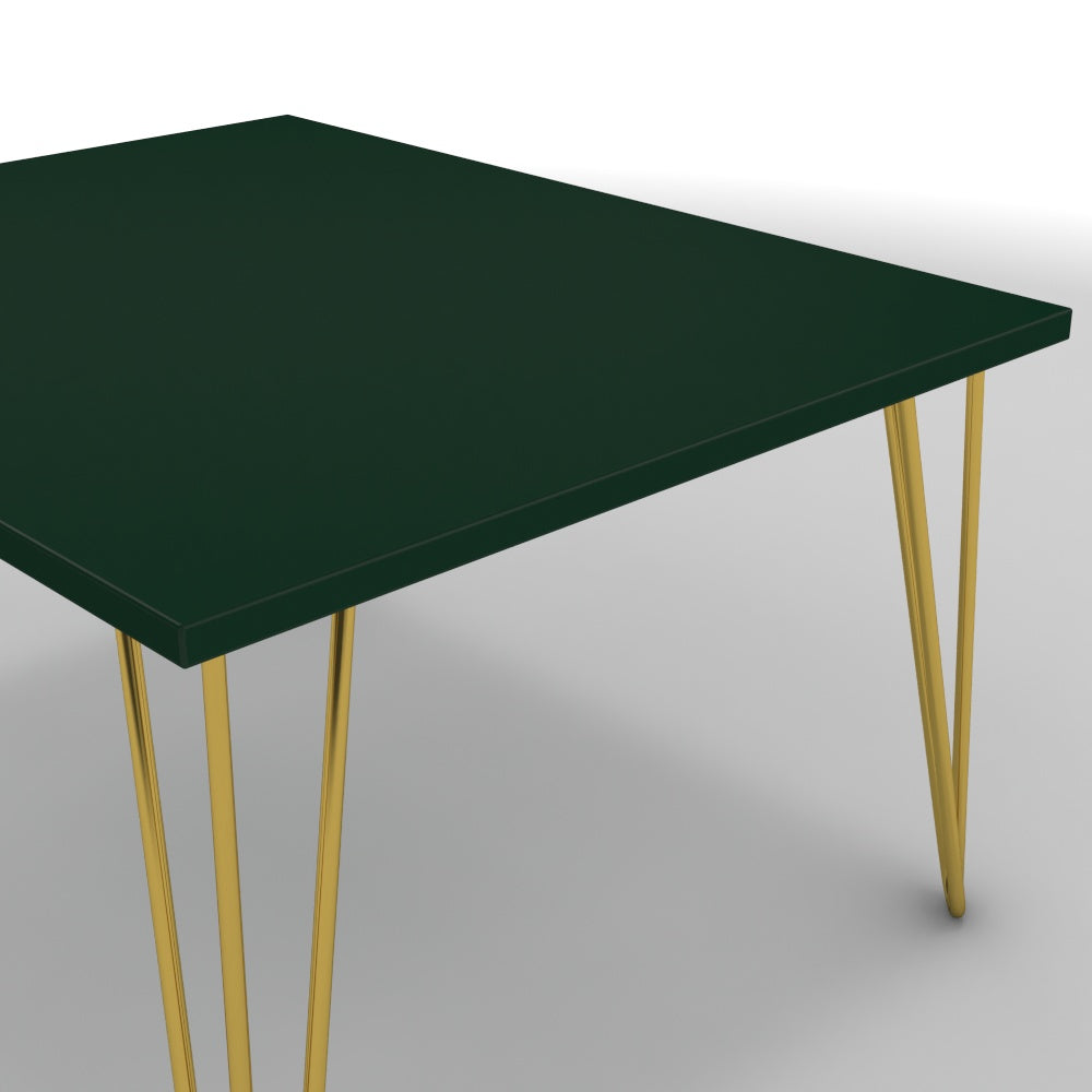 Dohányzóasztal - Linga arany lábbal - Forest zöld, méret: 75x60
