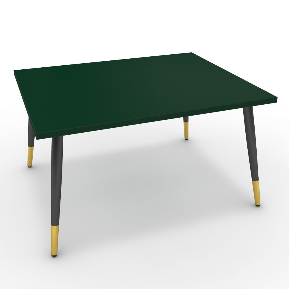 Dohányzóasztal - Manu fekete és arany lábbal - Forest zöld, méret: 75x60