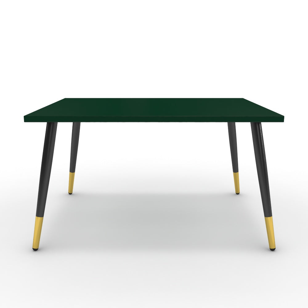 Dohányzóasztal - Manu fekete és arany lábbal - Forest zöld, méret: 75x60