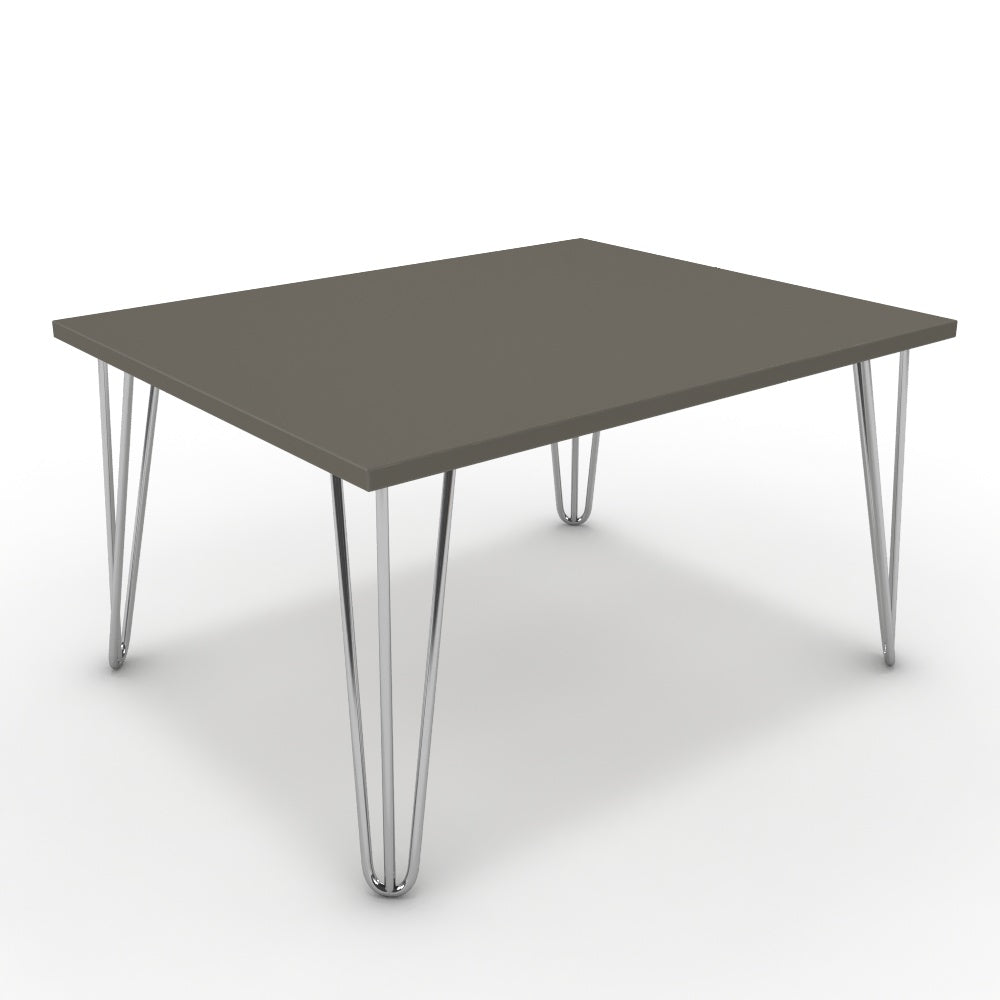 Dohányzóasztal - Linga króm lábbal - Fosszil szürke, méret: 75x60