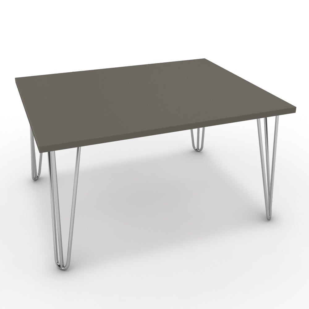 Dohányzóasztal - Linga króm lábbal - Fosszil szürke, méret: 75x60