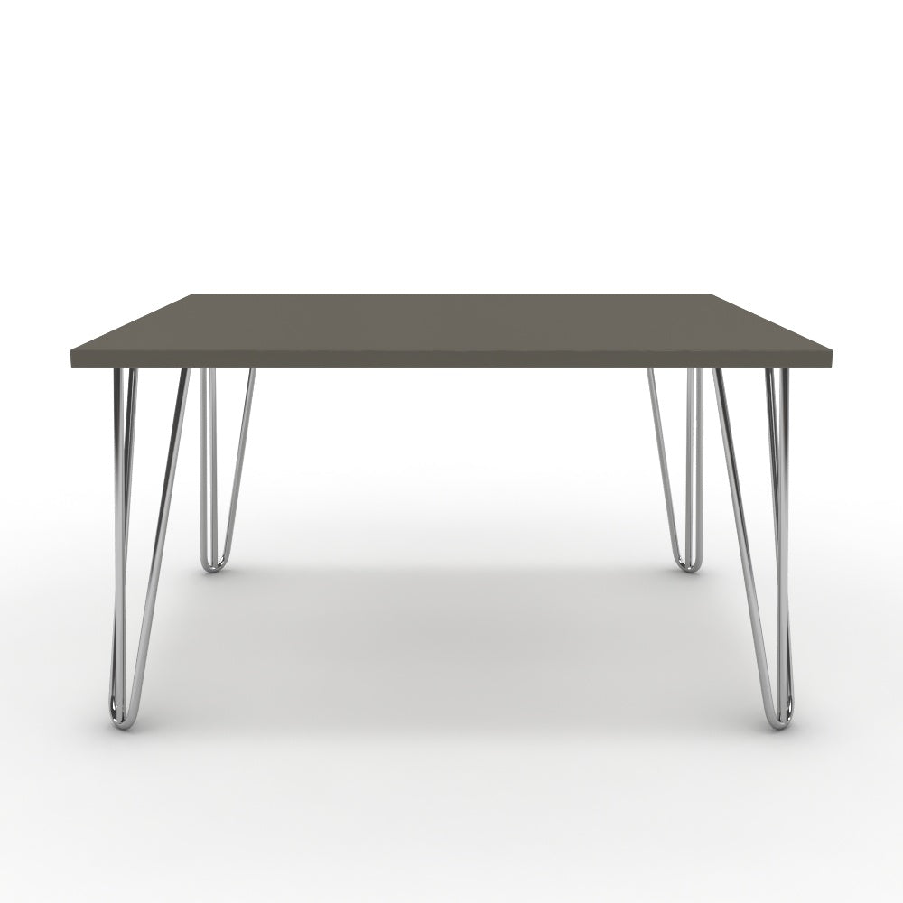 Dohányzóasztal - Linga króm lábbal - Fosszil szürke, méret: 75x60