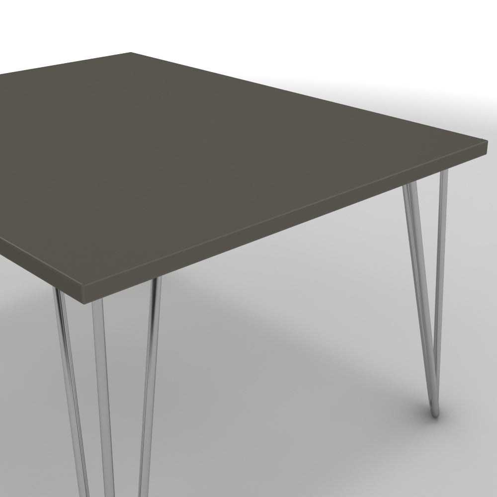 Dohányzóasztal - Linga króm lábbal - Fosszil szürke, méret: 75x60