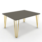 Dohányzóasztal - Linga arany lábbal - Fosszil szürke, méret: 75x60