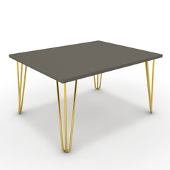 Dohányzóasztal - Linga arany lábbal - Fosszil szürke, méret: 75x60