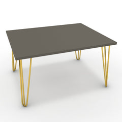 Dohányzóasztal - Linga arany lábbal - Fosszil szürke, méret: 75x60