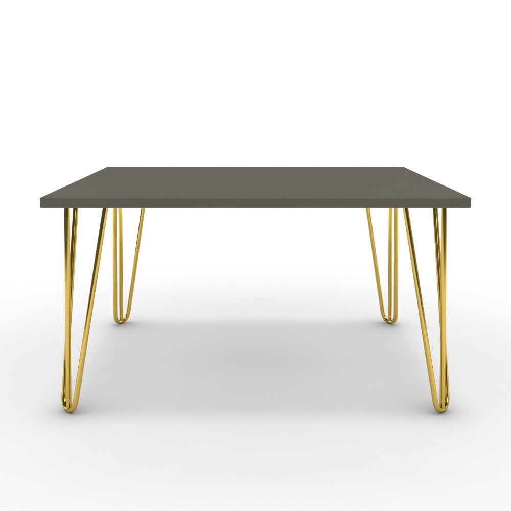 Dohányzóasztal - Linga arany lábbal - Fosszil szürke, méret: 75x60