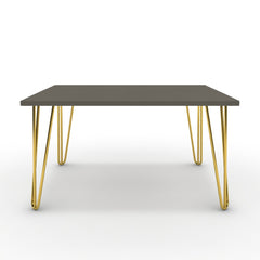 Dohányzóasztal - Linga arany lábbal - Fosszil szürke, méret: 75x60