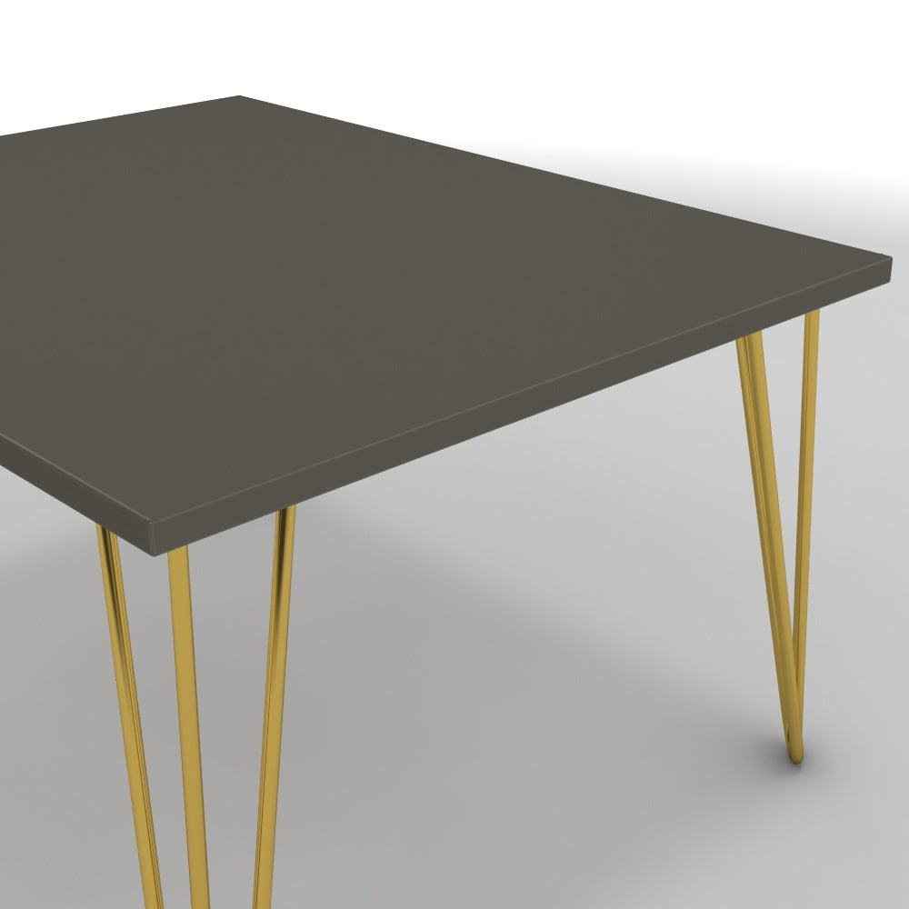 Dohányzóasztal - Linga arany lábbal - Fosszil szürke, méret: 75x60