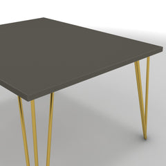 Dohányzóasztal - Linga arany lábbal - Fosszil szürke, méret: 75x60