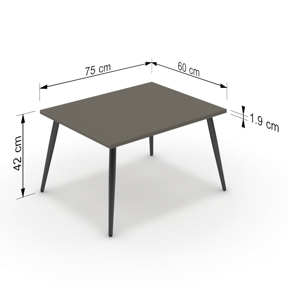 Dohányzóasztal - Manu fekete lábbal - Fosszil szürke, méret: 75x60