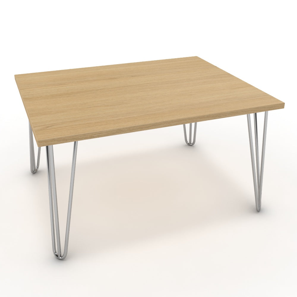 Dohányzóasztal - Linga króm lábbal - Vicenza tölgy, méret: 75x60