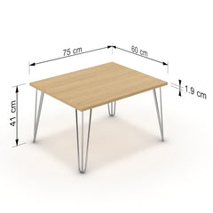 Dohányzóasztal - Linga króm lábbal - Vicenza tölgy, méret: 75x60
