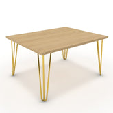 Dohányzóasztal - Linga arany lábbal - Vicenza tölgy, méret: 75x60