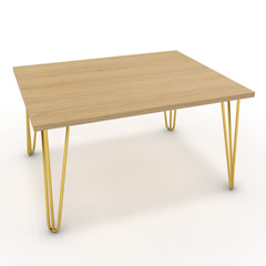 Dohányzóasztal - Linga arany lábbal - Vicenza tölgy, méret: 75x60