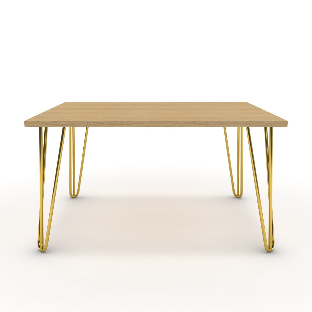 Dohányzóasztal - Linga arany lábbal - Vicenza tölgy, méret: 75x60