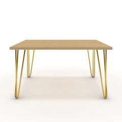 Dohányzóasztal - Linga arany lábbal - Vicenza tölgy, méret: 75x60