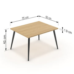 Dohányzóasztal - Manu fekete lábbal - Vicenza tölgy, méret: 75x60