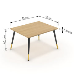 Dohányzóasztal - Manu fekete és arany lábbal - Vicenza tölgy, méret: 75x60