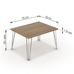 Dohányzóasztal - Linga króm lábbal - Világos rauna szil, méret: 75x60