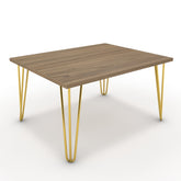 Dohányzóasztal - Linga arany lábbal - Világos rauna szil, méret: 75x60