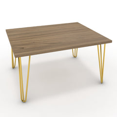 Dohányzóasztal - Linga arany lábbal - Világos rauna szil, méret: 75x60