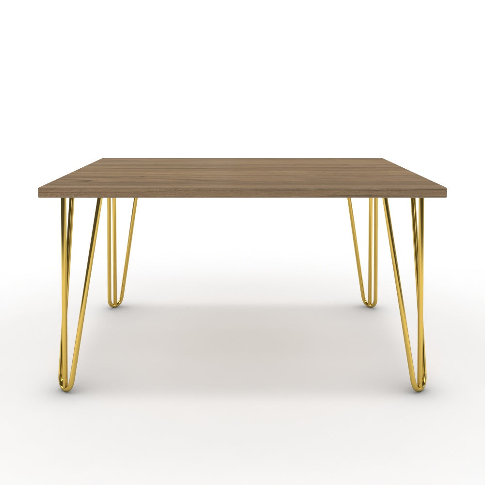 Dohányzóasztal - Linga arany lábbal - Világos rauna szil, méret: 75x60