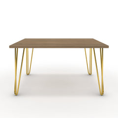 Dohányzóasztal - Linga arany lábbal - Világos rauna szil, méret: 75x60