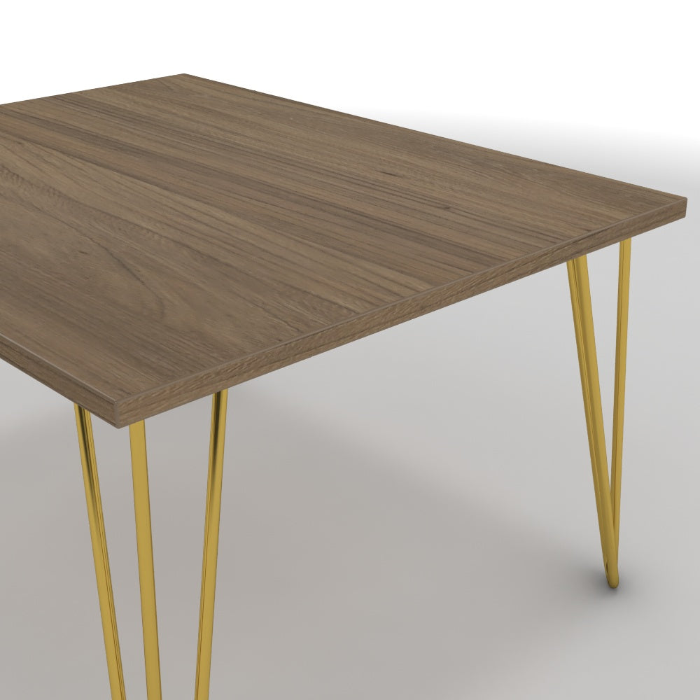 Dohányzóasztal - Linga arany lábbal - Világos rauna szil, méret: 75x60