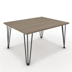 Dohányzóasztal - Linga fekete lábbal - Szürke Vicenza tölgy, méret: 75x60