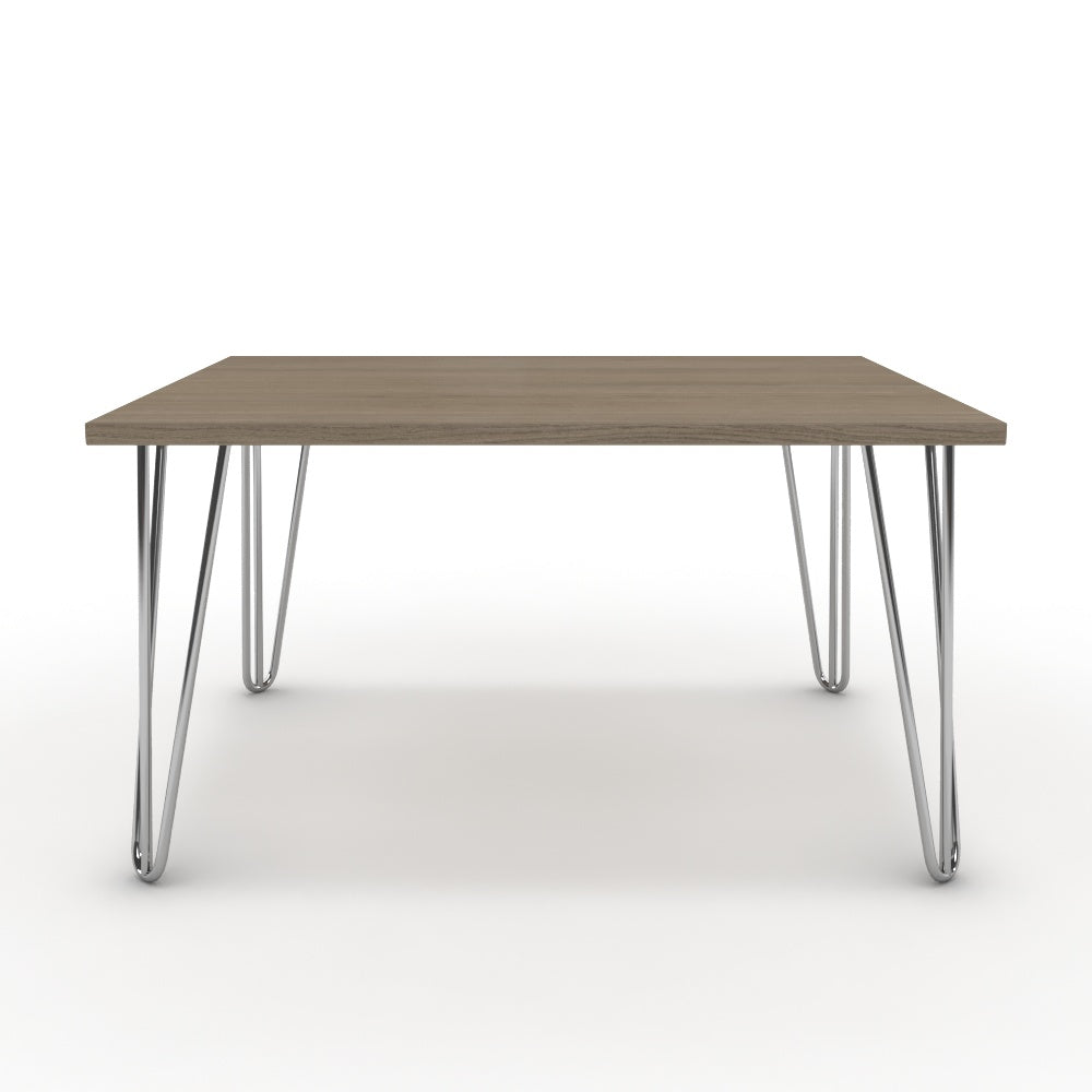 Dohányzóasztal - Linga króm lábbal - Szürke Vicenza tölgy, méret: 75x60