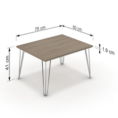 Dohányzóasztal - Linga króm lábbal - Szürke Vicenza tölgy, méret: 75x60