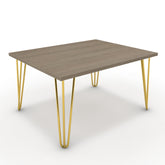 Dohányzóasztal - Linga arany lábbal - Szürke Vicenza tölgy, méret: 75x60