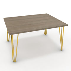 Dohányzóasztal - Linga arany lábbal - Szürke Vicenza tölgy, méret: 75x60