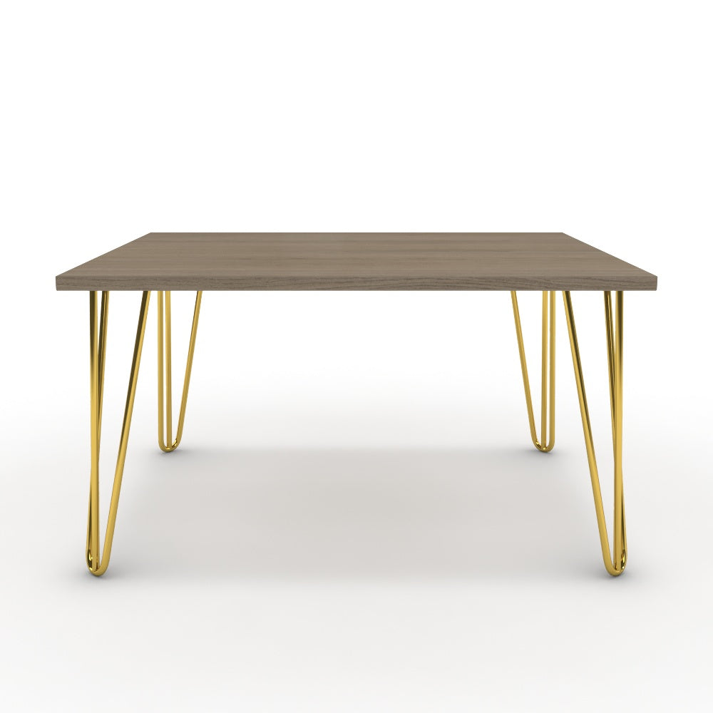 Dohányzóasztal - Linga arany lábbal - Szürke Vicenza tölgy, méret: 75x60