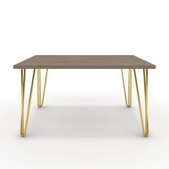 Dohányzóasztal - Linga arany lábbal - Szürke Vicenza tölgy, méret: 75x60