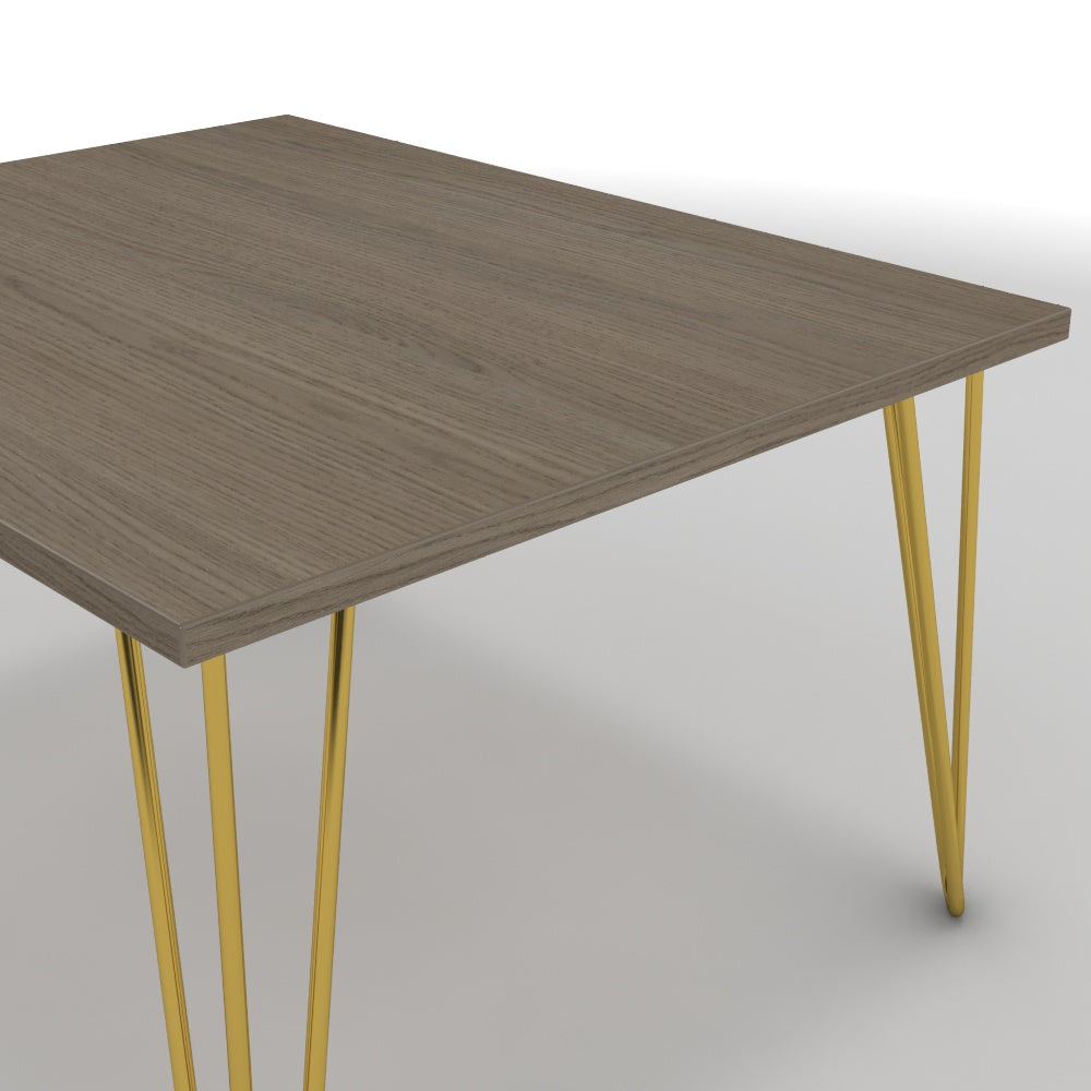 Dohányzóasztal - Linga arany lábbal - Szürke Vicenza tölgy, méret: 75x60